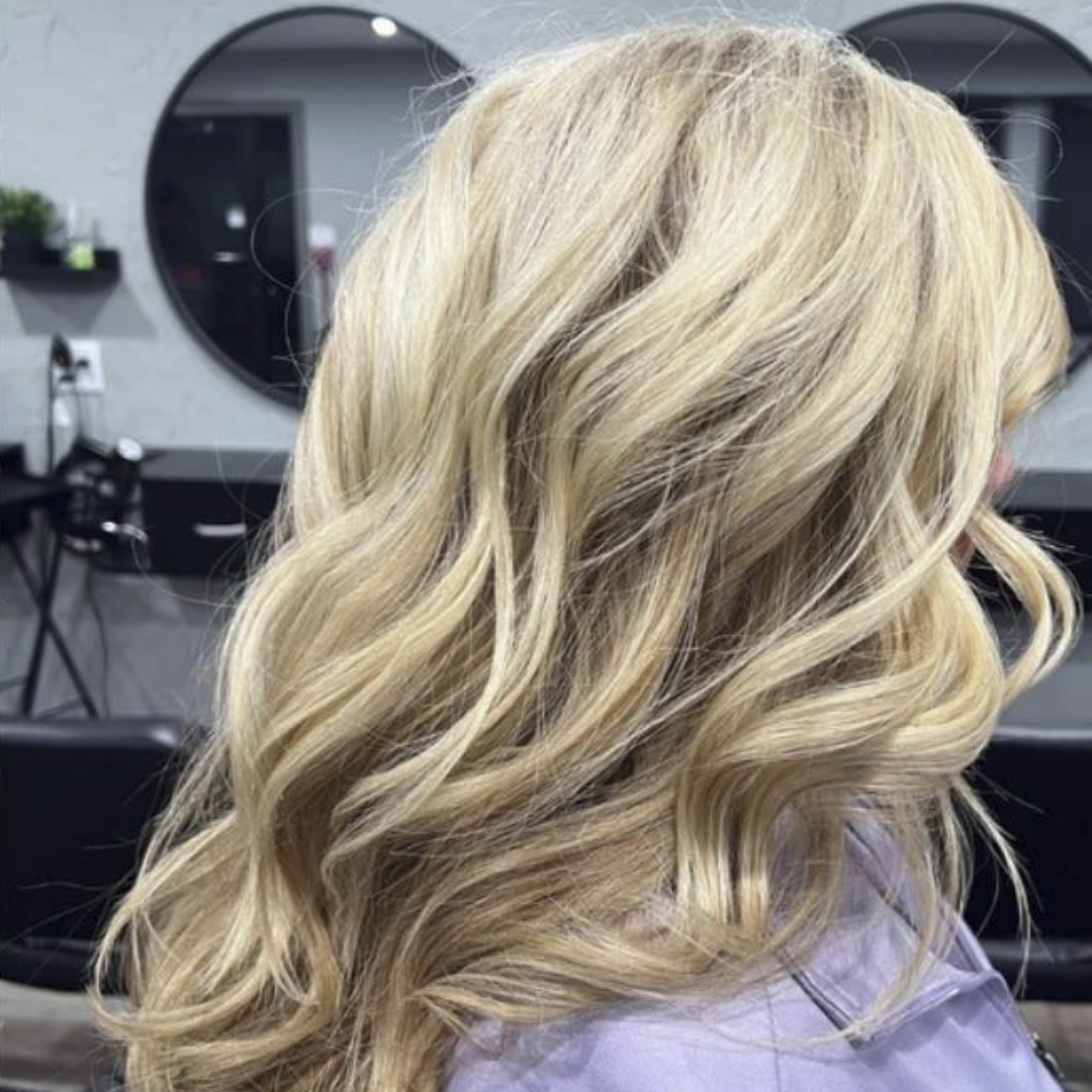 Balayage hair coloring service by professional stylist at Y&O Studio Salon & Suites in East Liverpool, Ohio